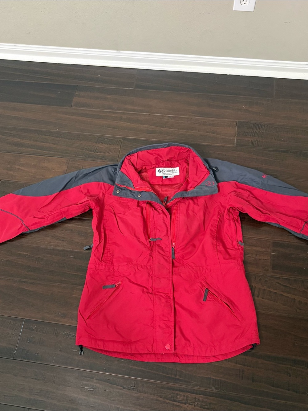 Columbia Men's Red and Gray Waterproof Rain Jacket
